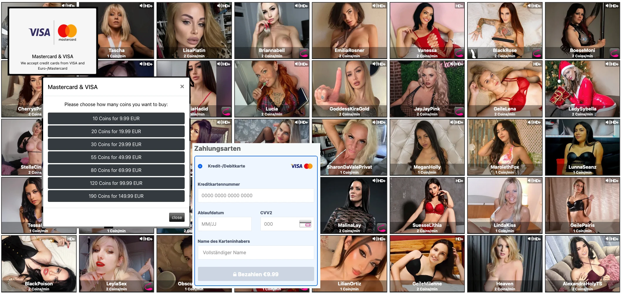 Sexchat & Livecams mit Kredikarte bezahlen